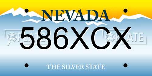 586XCX Nevada License Plate