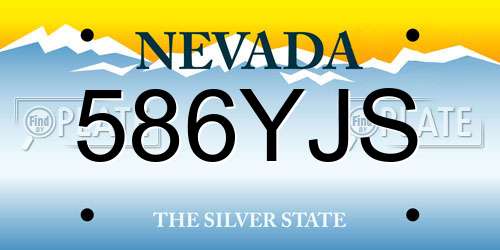 586YJS Nevada License Plate