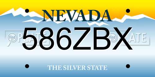 586ZBX Nevada License Plate