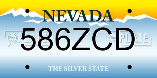 586ZCD Nevada License Plate