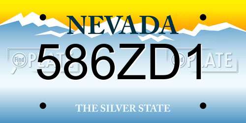 586ZD1 Nevada License Plate