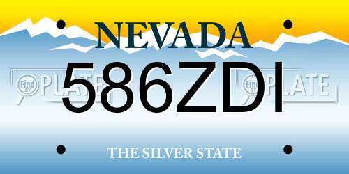 586ZDI Nevada License Plate
