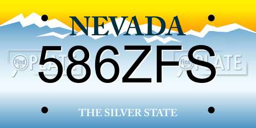 586ZFS Nevada License Plate