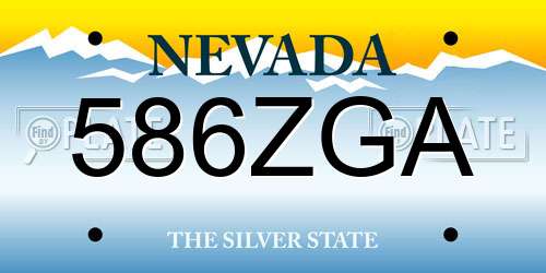 586ZGA Nevada License Plate