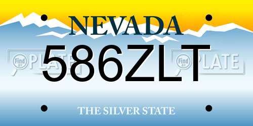 586ZLT Nevada License Plate