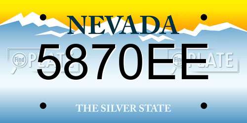 5870EE Nevada License Plate