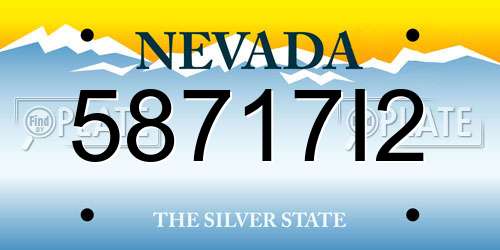 58717I2 Nevada License Plate
