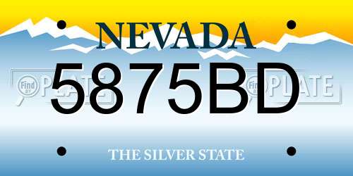 5875BD Nevada License Plate