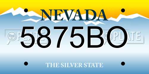 5875BO Nevada License Plate