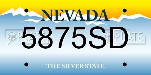 5875SD Nevada License Plate