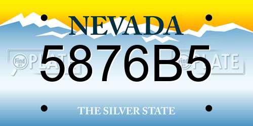 5876B5 Nevada License Plate