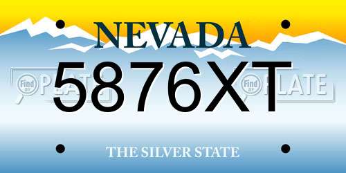 5876XT Nevada License Plate