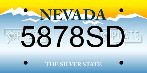 5878SD Nevada License Plate