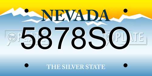 5878SO Nevada License Plate