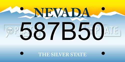 587B50 Nevada License Plate