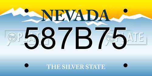 587B75 Nevada License Plate
