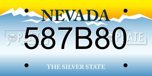 587B80 Nevada License Plate