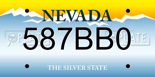 587BB0 Nevada License Plate