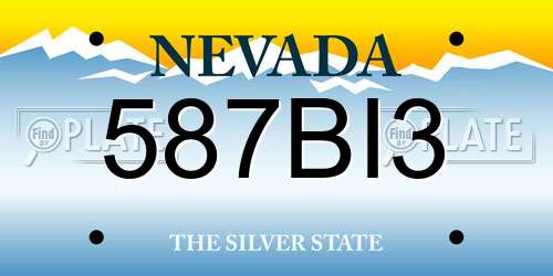 587BI3 Nevada License Plate