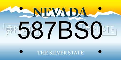 587BS0 Nevada License Plate