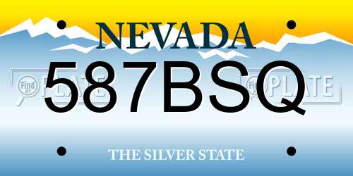 587BSQ Nevada License Plate