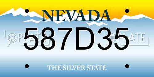 587D35 Nevada License Plate