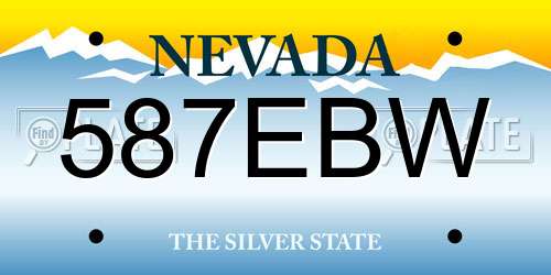 587EBW Nevada License Plate