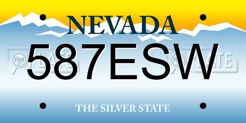 587ESW Nevada License Plate
