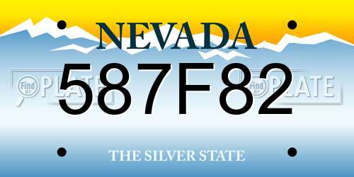 587F82 Nevada License Plate