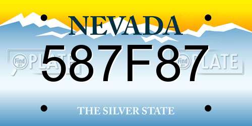 587F87 Nevada License Plate