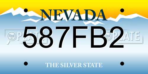 587FB2 Nevada License Plate
