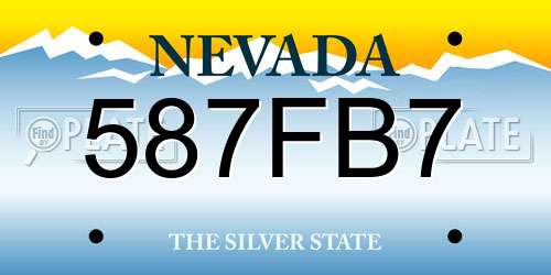 587FB7 Nevada License Plate
