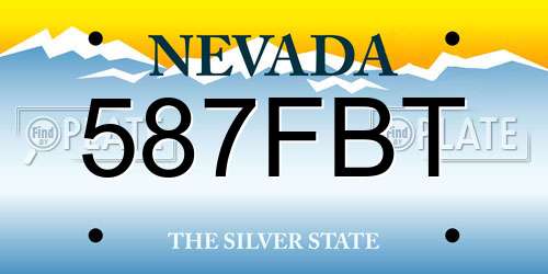 587FBT Nevada License Plate