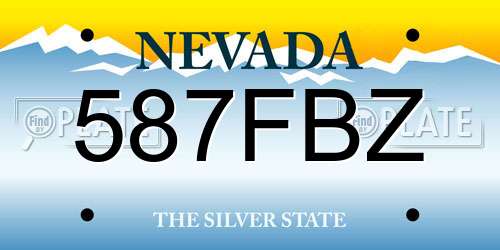 587FBZ Nevada License Plate