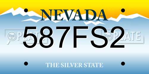 587FS2 Nevada License Plate