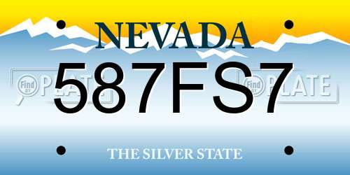 587FS7 Nevada License Plate