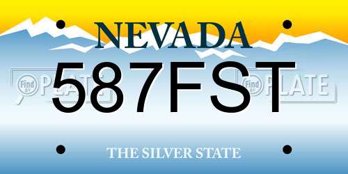 587FST Nevada License Plate
