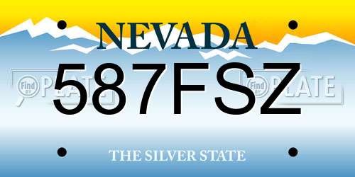 587FSZ Nevada License Plate