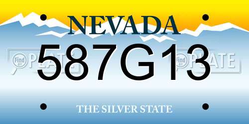 587G13 Nevada License Plate
