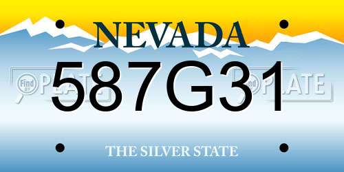 587G31 Nevada License Plate