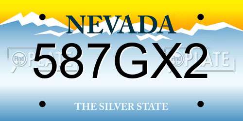 587GX2 Nevada License Plate
