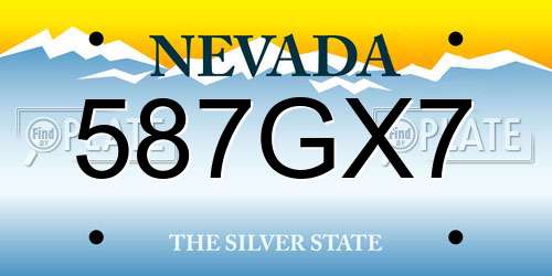 587GX7 Nevada License Plate
