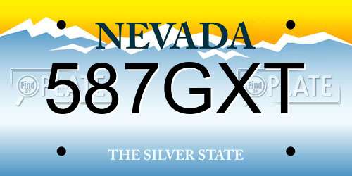 587GXT Nevada License Plate