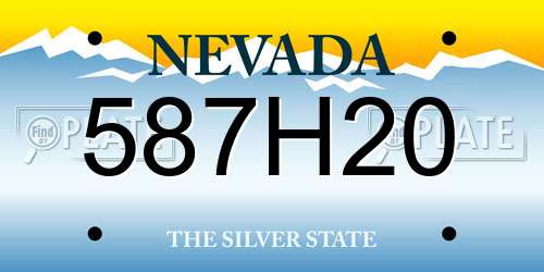 587H20 Nevada License Plate