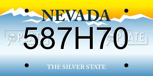 587H70 Nevada License Plate