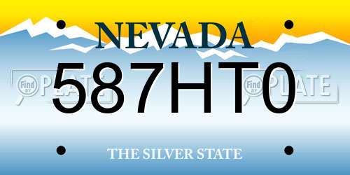 587HT0 Nevada License Plate