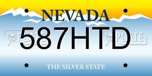 587HTD Nevada License Plate