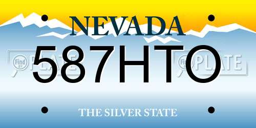 587HTO Nevada License Plate