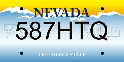 587HTQ Nevada License Plate