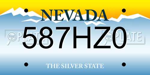 587HZ0 Nevada License Plate
